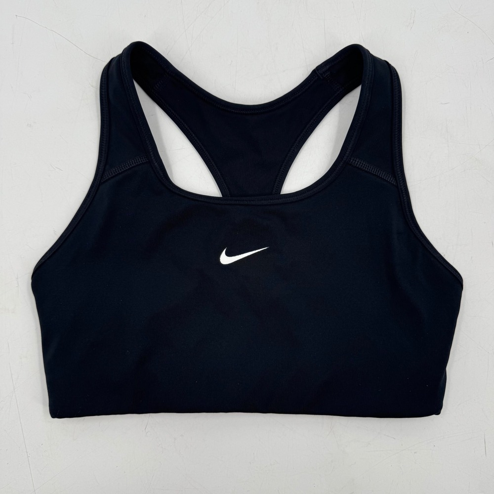 Nike Dri Fit Sportsβ Bra Black Racerback Medium Support Gym Workout Small